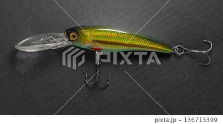 Fishing tackle, wobbler close-up Fishing tackle, wobbler close-up 136713399
