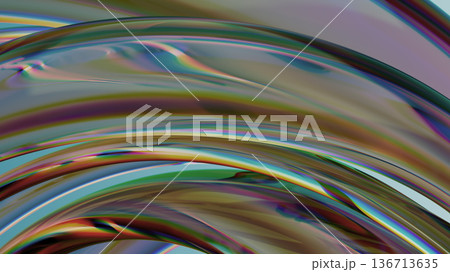 Vibrant Glass Rings in Dynamic Curves: Colorful Abstract Motion for Design and Tech 136713635