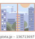 Window view on city vector isolated icon 136713697