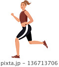 Active woman running vector isolated runner icon 136713706