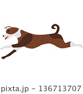 Running dog vector hound animal isolated icon 136713707