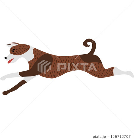 Running dog vector hound animal isolated icon 136713707