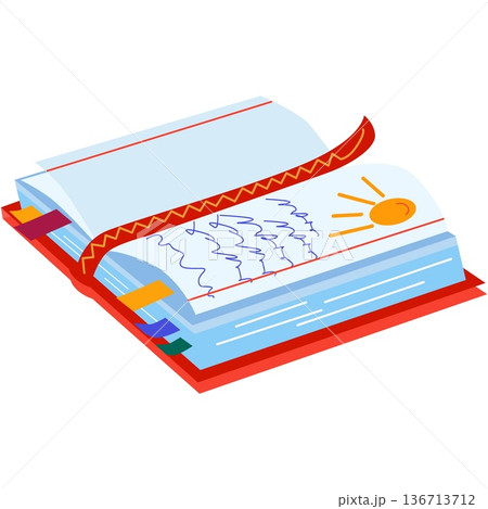 Open notebook vector diary notepad isolated icon 136713712