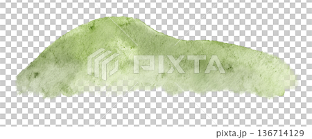 Watercolor illustration of a soft ground element in natural green tones. Base element for jungle scenes, kids wallpapers, murals, educational layouts, prints and decorative compositions. 136714129