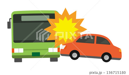 バスと車の追突事故 136715180