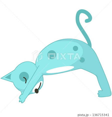 Yoga cat in bridge asana vector cute animal icon Yoga cat in bridge asana vector cute animal icon 136715341
