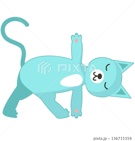 Yoga cat bending vector cute animal cartoon Yoga cat bending vector cute animal cartoon 136715359