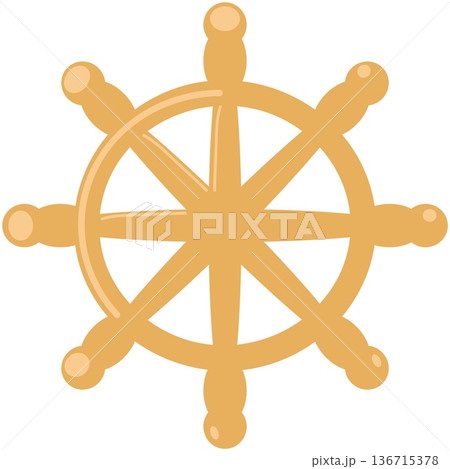 Boat ship steering wheel vector rudder icon 136715378