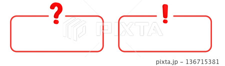 Question and exclamation in red rectangles 136715381