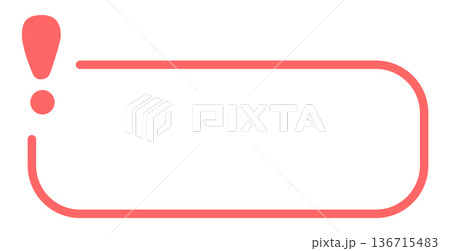 Exclamation alert frame with red outline design 136715483