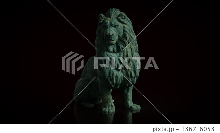 Emerald Lion Symbol Of Strength And Timeless Authority 3d render. Emerald Lion Symbol Of Strength And Timeless Authority 3d render. 136716053