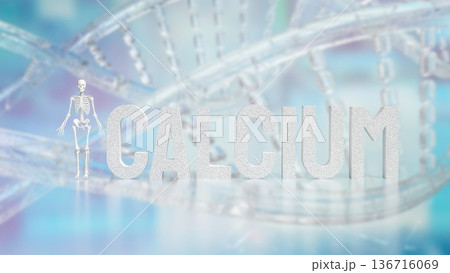 Calcium and Bone Health Medical Nutrition Concept 3d render. 136716069