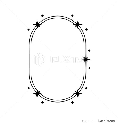 Framed illustration with stars and decorative elements suitable for various design projects 136716206