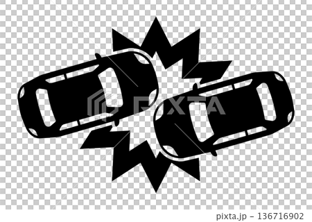 兩車相撞的輪廓 兩車相撞的輪廓 136716902