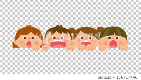 下を覗き込む子供 136717446