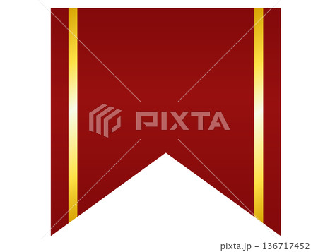 高級な短いリボンのフレーム（赤） 136717452