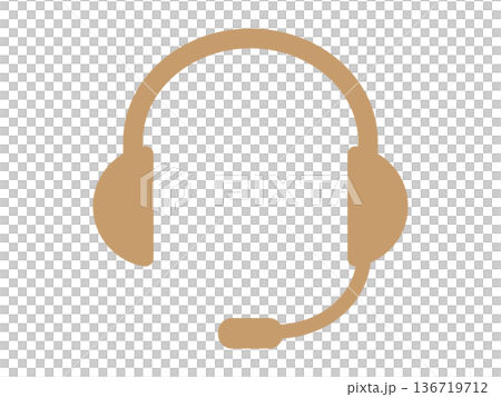 マイク付きのヘッドホン（ヘッドセット） 136719712