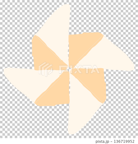 5月の園だよりに使いやすい シンプル手描きイラストカットシリーズ｜かざぐるま（折り紙） 136719952