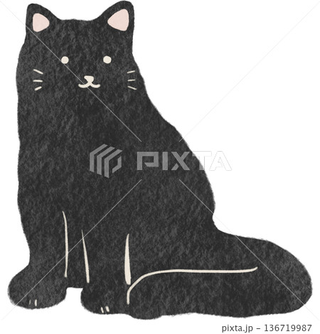 水彩風のかわいい猫イラスト素材|猫・動物・ペット 水彩風のかわいい猫イラスト素材|猫・動物・ペット 136719987