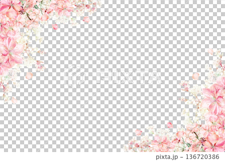 満開の桜の花枠 満開の桜の花枠 136720386