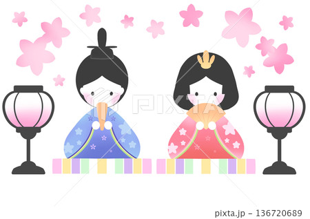 可愛いひな祭りのイラスト 136720689