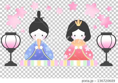 可愛いひな祭りのイラスト 136720689