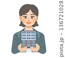 マンションをおすすめする、スーツ姿の女性のイラスト 136721028