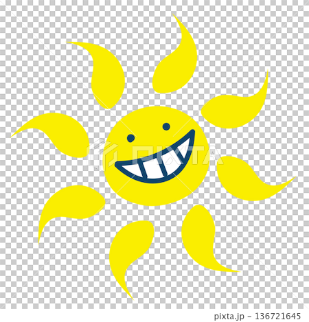 Happy smiling sun symbol Happy smiling sun symbol 136721645