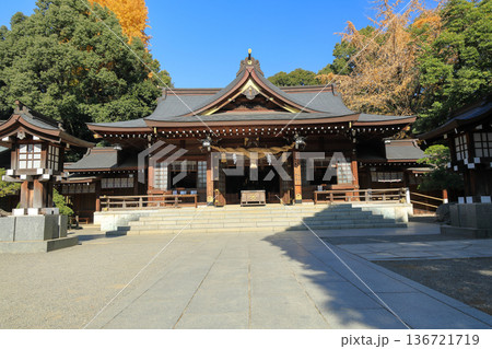 熊本県　水前寺成趣園内の出水神社（社殿） 136721719