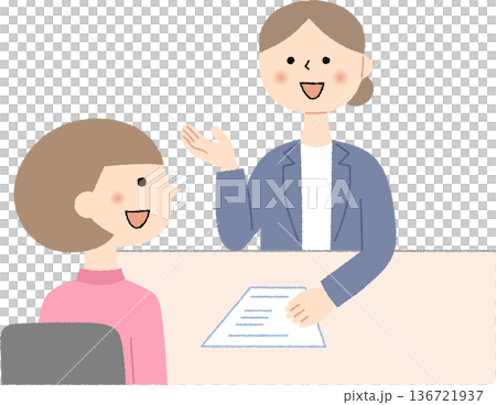 年輕女子正在聽講解 136721937