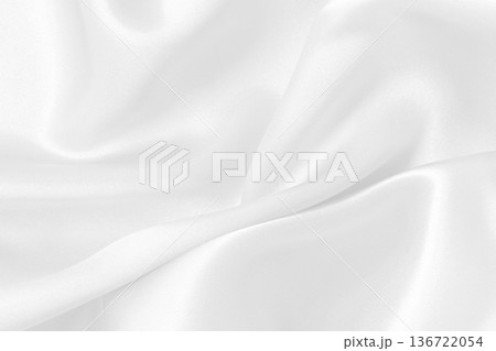 White fabric texture for background and design, beautiful pattern of silk or linen. 136722054