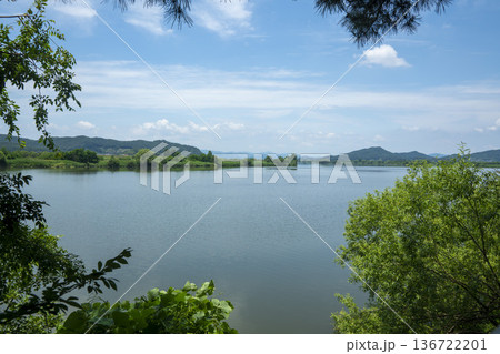 Bicycle path along the Geumgang River 136722201