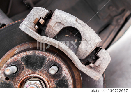 General Car Brake Caliper Closeup General Car Brake Caliper Closeup 136722657
