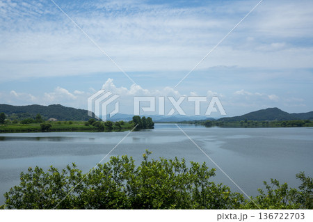 Bicycle path along the Geumgang River Bicycle path along the Geumgang River 136722703