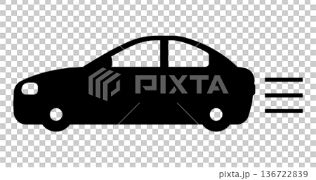 Running car silhouette 136722839