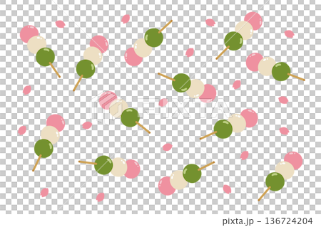 三色餃子節日本甜點插圖向量圖 三色餃子節日本甜點插圖向量圖 136724204
