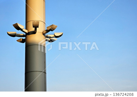 High mast lighting pole, used to illuminate large areas. High mast lighting pole, used to illuminate large areas. 136724208