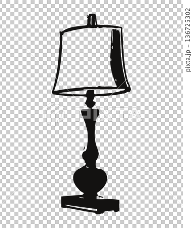 Elegant table lamp with classic design and simple white shade for home interior decor Elegant table lamp with classic design and simple white shade for home interior decor 136725302