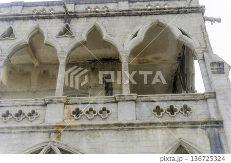 An abandoned monastery. 136725324
