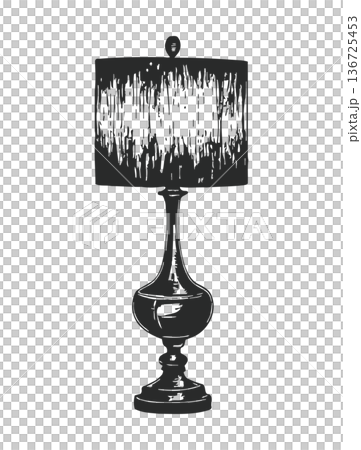 Elegant table lamp with unique shade and decorative base for modern home interior design 136725453