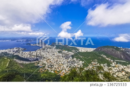 Rio de Janeiro Brazil Panorama View City Skyline Beach Mountains. 136725533