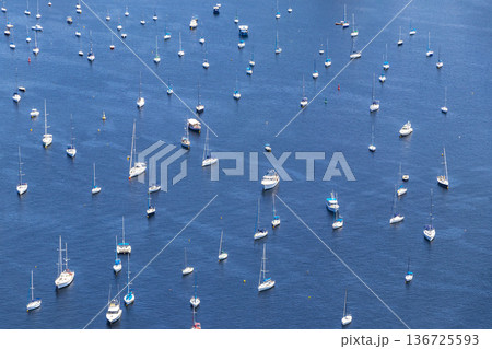 Urca coast beach panorama with boats Rio de Janeiro Brazil. 136725593
