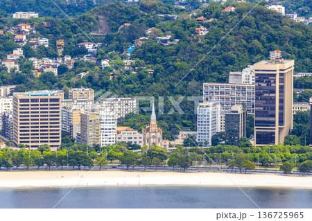 Rio de Janeiro Brazil Panorama View City Skyline Beach Mountains. 136725965