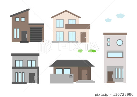 家のイラストセット 136725990
