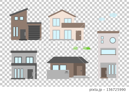 家のイラストセット 136725990