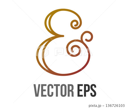 Elegant ampersand symbol with a warm gradient, perfect for design and branding Elegant ampersand symbol with a warm gradient, perfect for design and branding 136726103