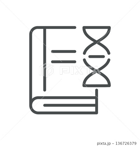 Genetic Passport Icon, Outline DNA Booklet Document, Medical Record, Genetic Profile and Laboratory Screening Symbol 136726379