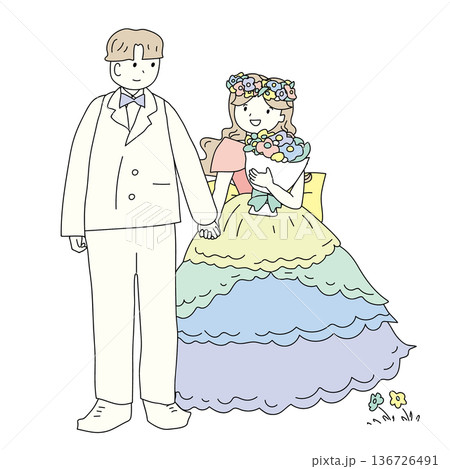 虹色ウェディングドレス挿絵 虹色ウェディングドレス挿絵 136726491