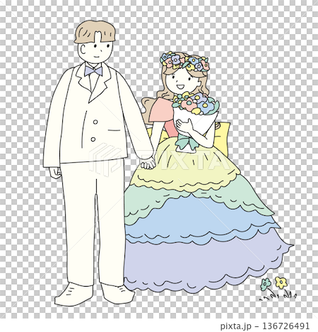 虹色ウェディングドレス挿絵 虹色ウェディングドレス挿絵 136726491