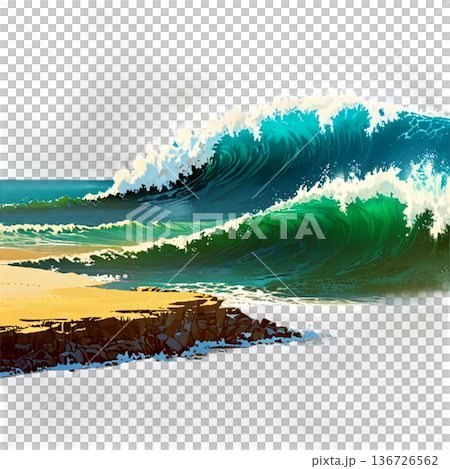 海、海の日、ビーチ、貝、貝殻、波、ヒトデ、砂浜、夏、観光・夏休み、足跡 136726562